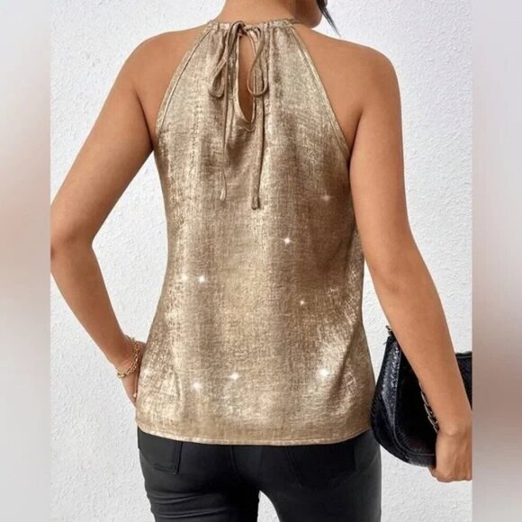 NTW Keyhole Collar Halter Lanyard Top - Picture 2 of 4